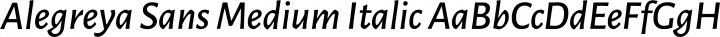 Alegreya Sans Medium Italic free font